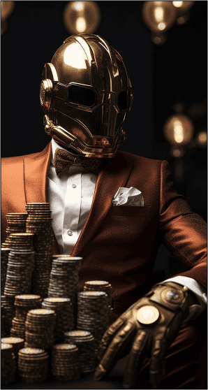 Futuristic man with chips