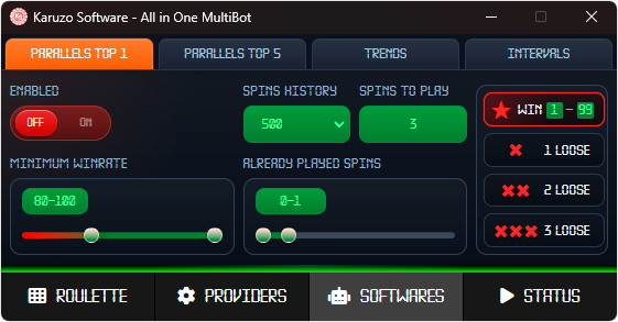 Configure Softwares Analysers