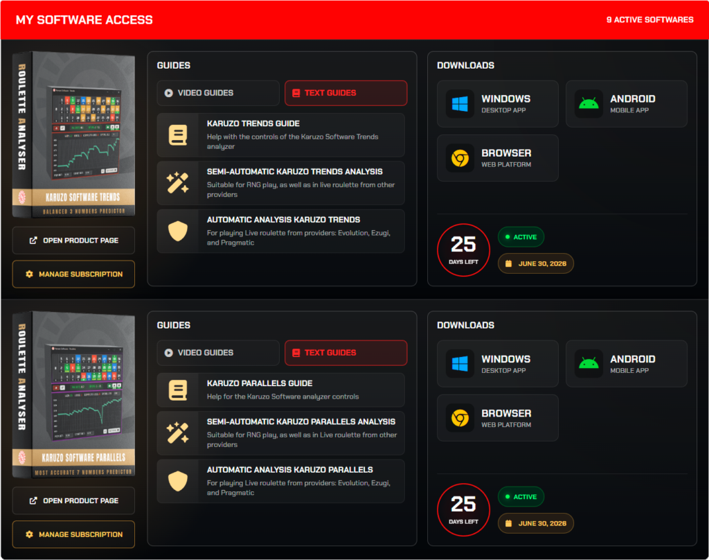 I miei software di roulette personalizzati in primo piano
